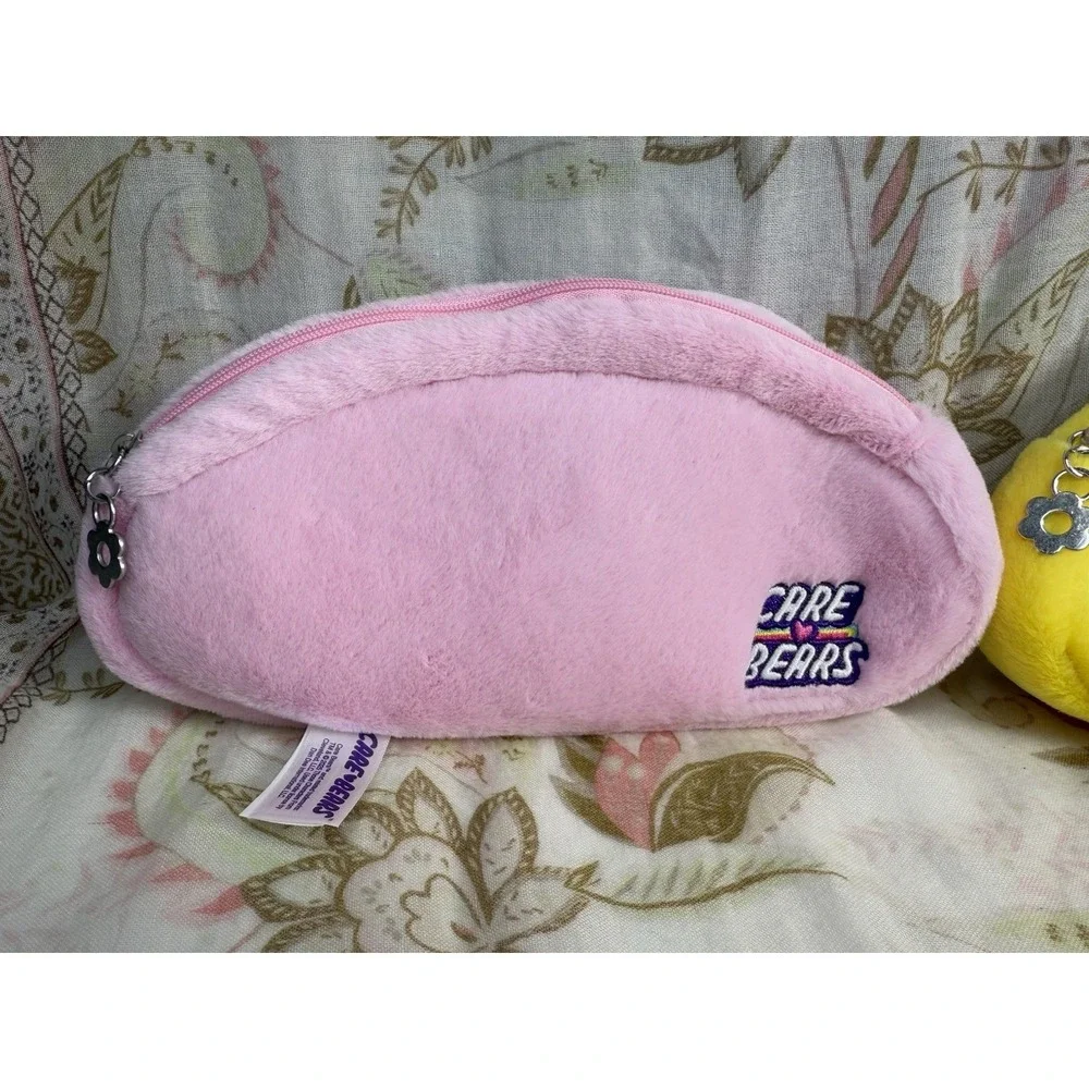 Carebear‎ Pencil Cases, Soft Cute And Fluffy, NWT Pink/Yellow